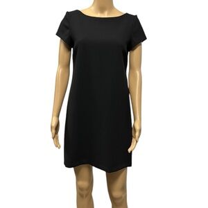 Zara Woman Black Keyhole Back Short Sleeve Shift Dress Imported Womens XS